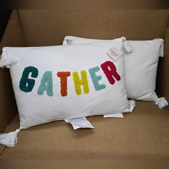 Gather Decorative Throw Pillow 14x10 inch - Picture 3 of 3
